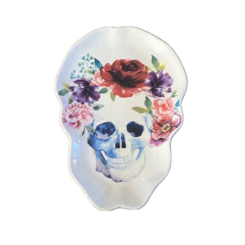 Global Designs Skull And Flowers Shaped Serving / Display Plate